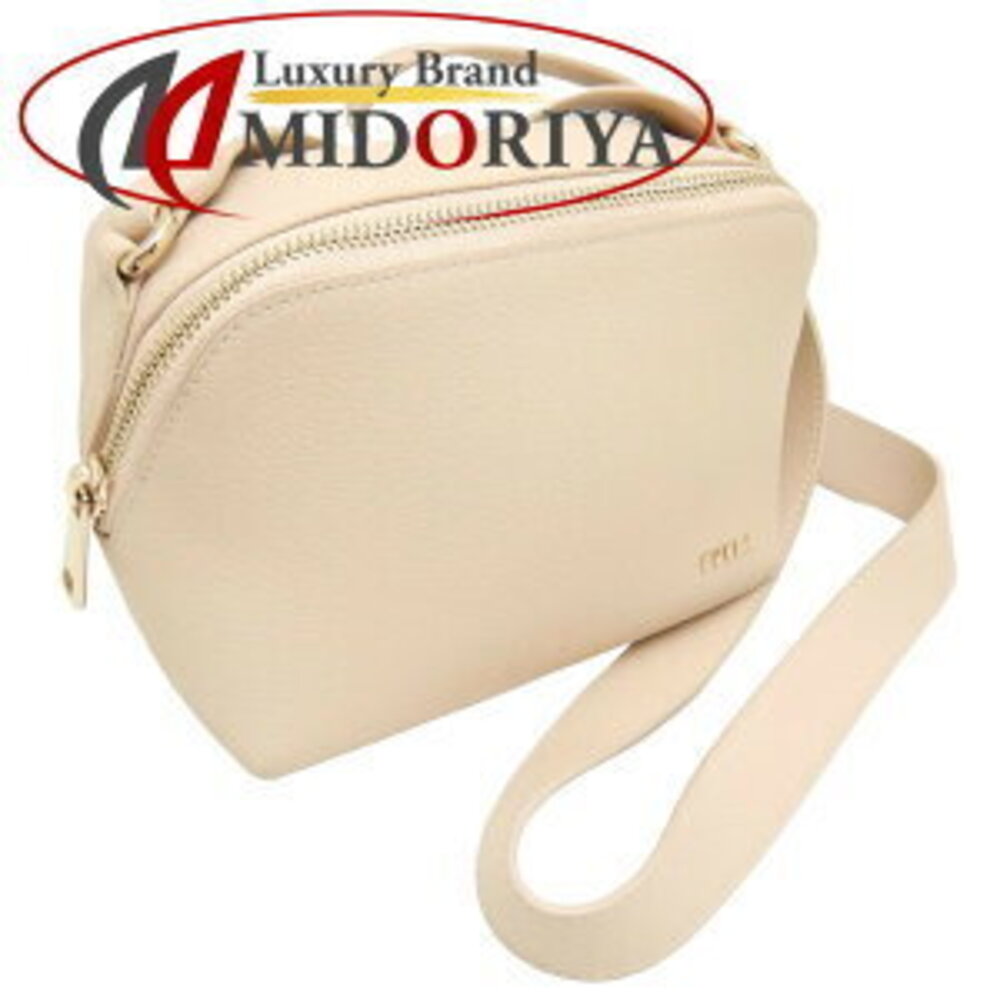 Furla Amica Shoulder Bag Beige Tan Leather